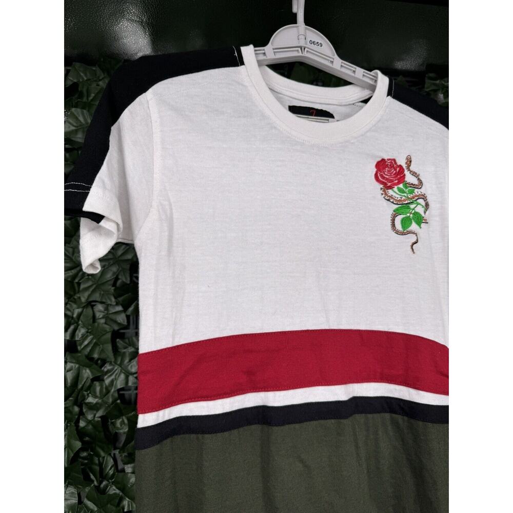 Boys Kids 7 SEVEN SOULS Short Sleeve Pocket T-Shirt Tee Sz Medium (10/12) Zipper - Picture 2 of 6